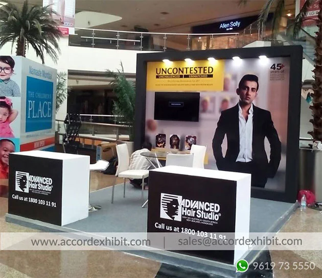 Mall kiosk designed and fabricated by Accord Exhibit